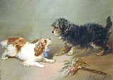 George Armfield Canvas Paintings - King Charles Spaniel & Terrier